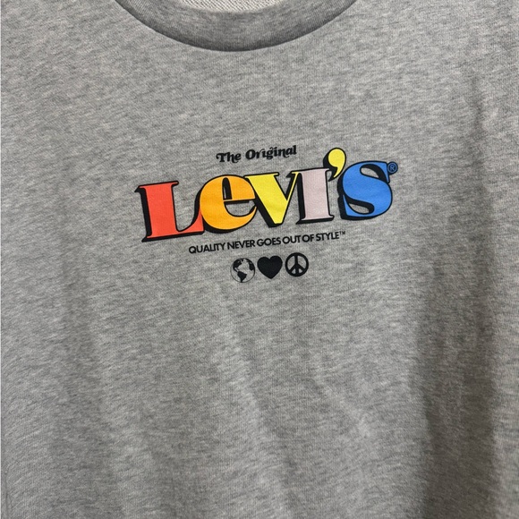 Levi's Gray Multicolor Logo Women's Sweater - Picture 2 of 6